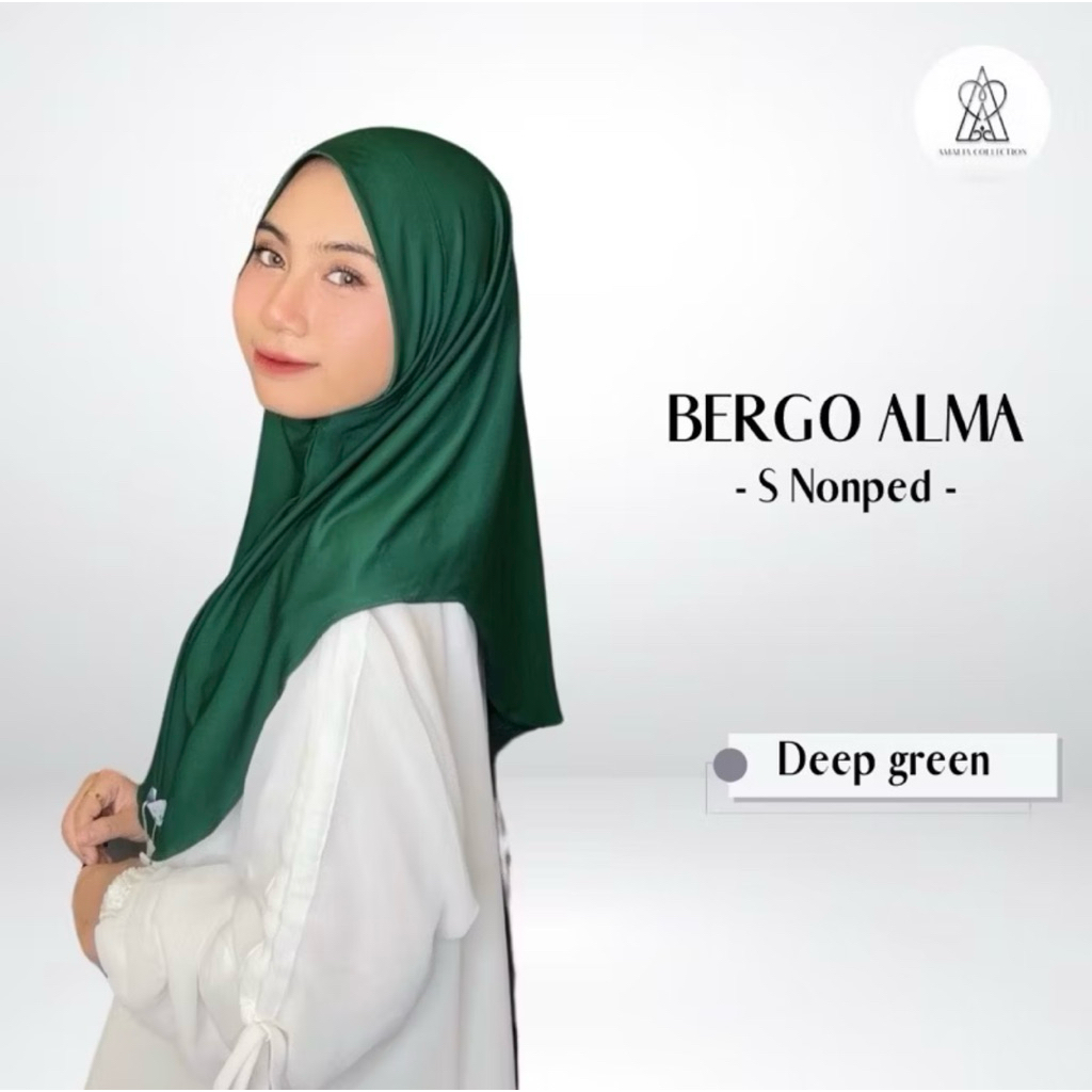 Prelovd Hijab Instan bergo Hijau Tua Free Ciput