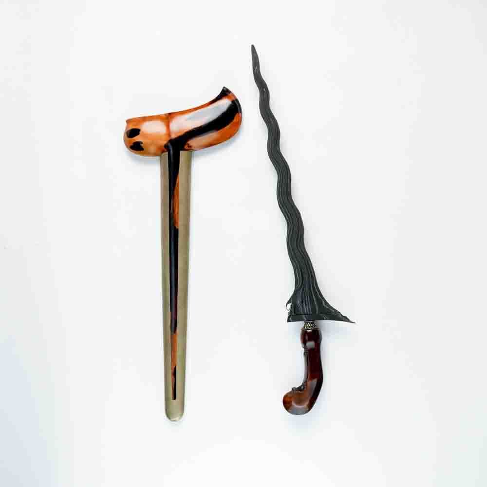 Keris Santan Luk 11 Pamor Pandita Bala Pandita Tangguh Madiun Sepuh