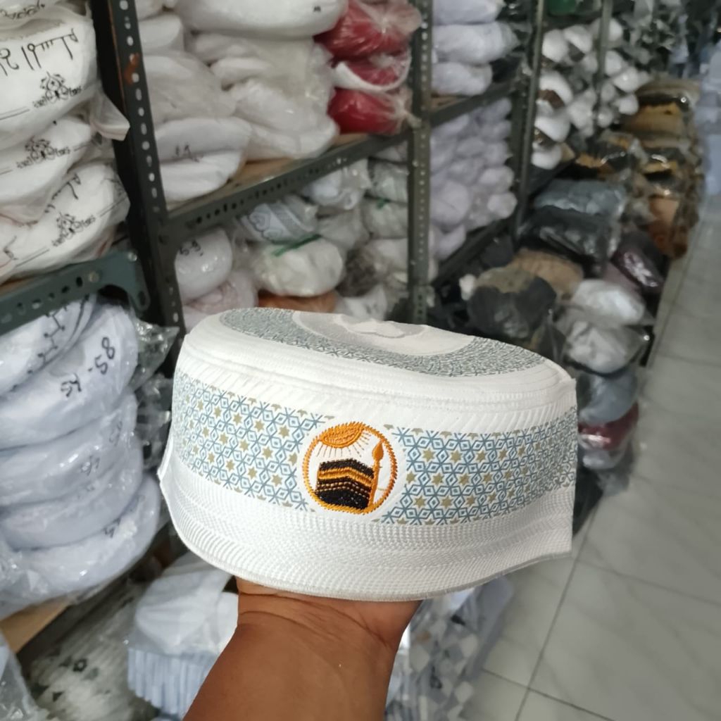 Peci Bugis original impor banglades kopyah bugis songkok putih kopyah haji busana muslim murah