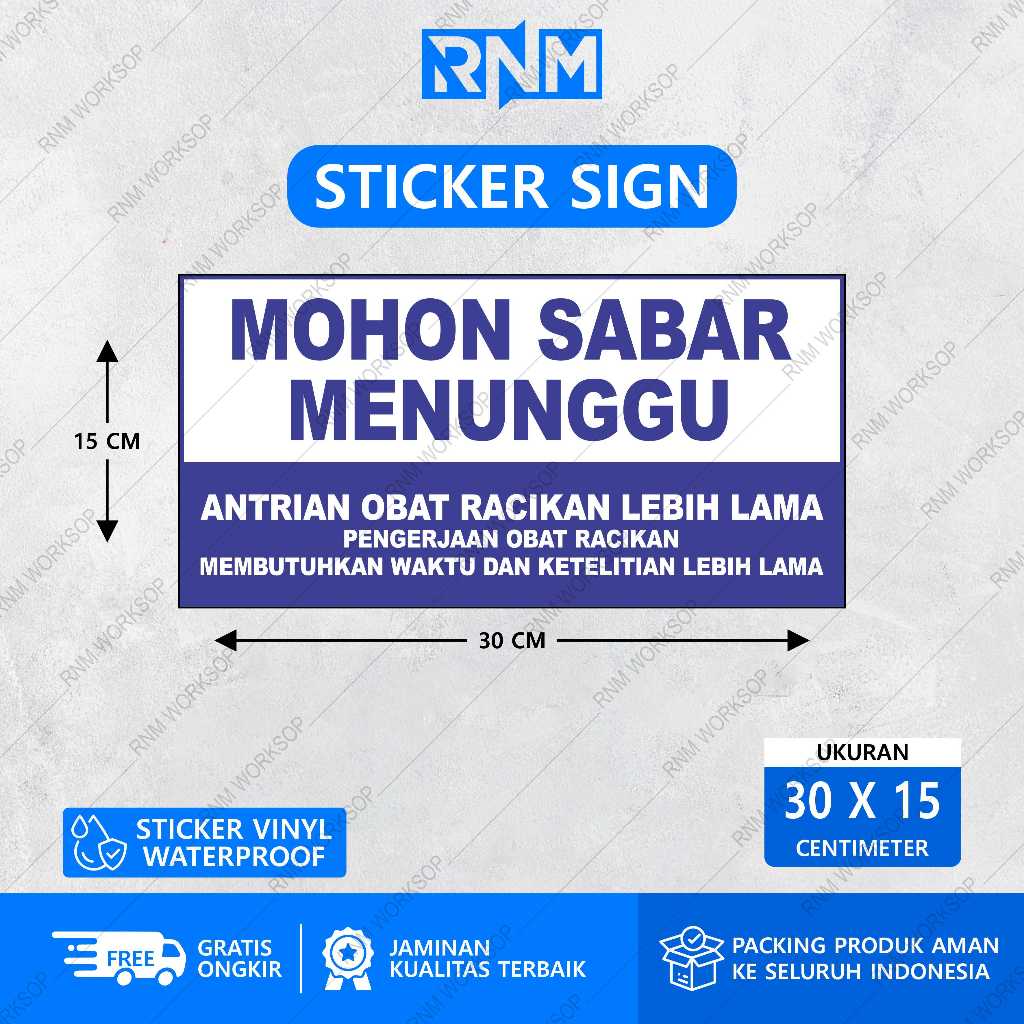 STICKER MOHON BERSABAR MENUNGGU 30 X 15