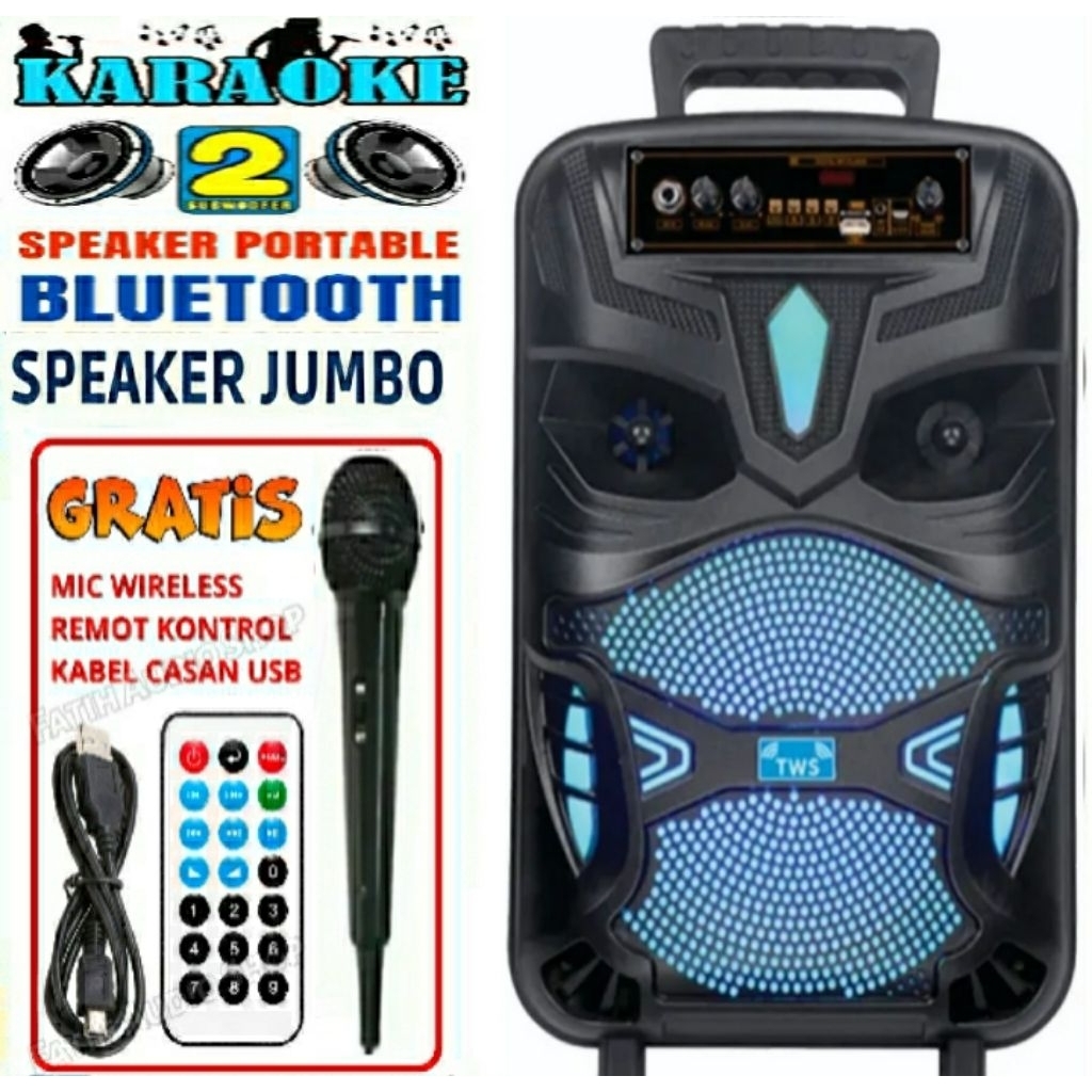 Speaker Karaoke Bluetooth Ukuran 6.5" inch Kimiso QS 7801 / QS-7801 Mini Free MIC + Remote