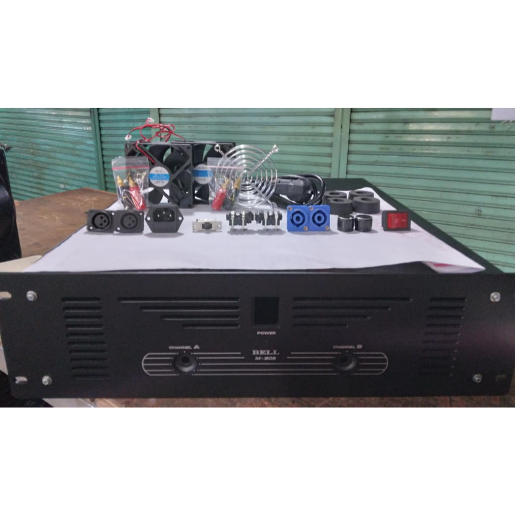 (48cm x 46cm x 13cm) Box / Casing Power Amplifier Stereo Bell M-808 + Aksesoris Komplit Kualitas Bia