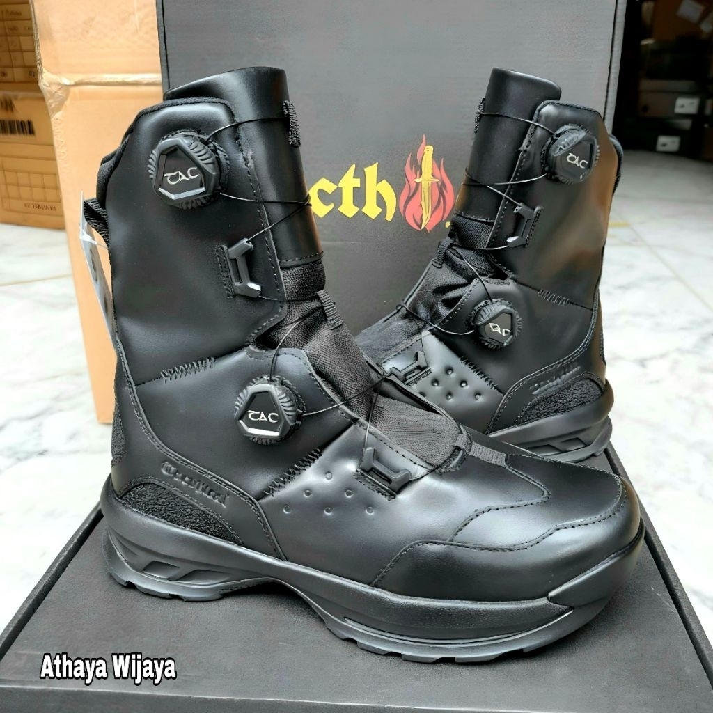 Sepatu PDL Tali Putar Parabellum Tactical Stecu Orca Double Putar Full Kulit Asli Original