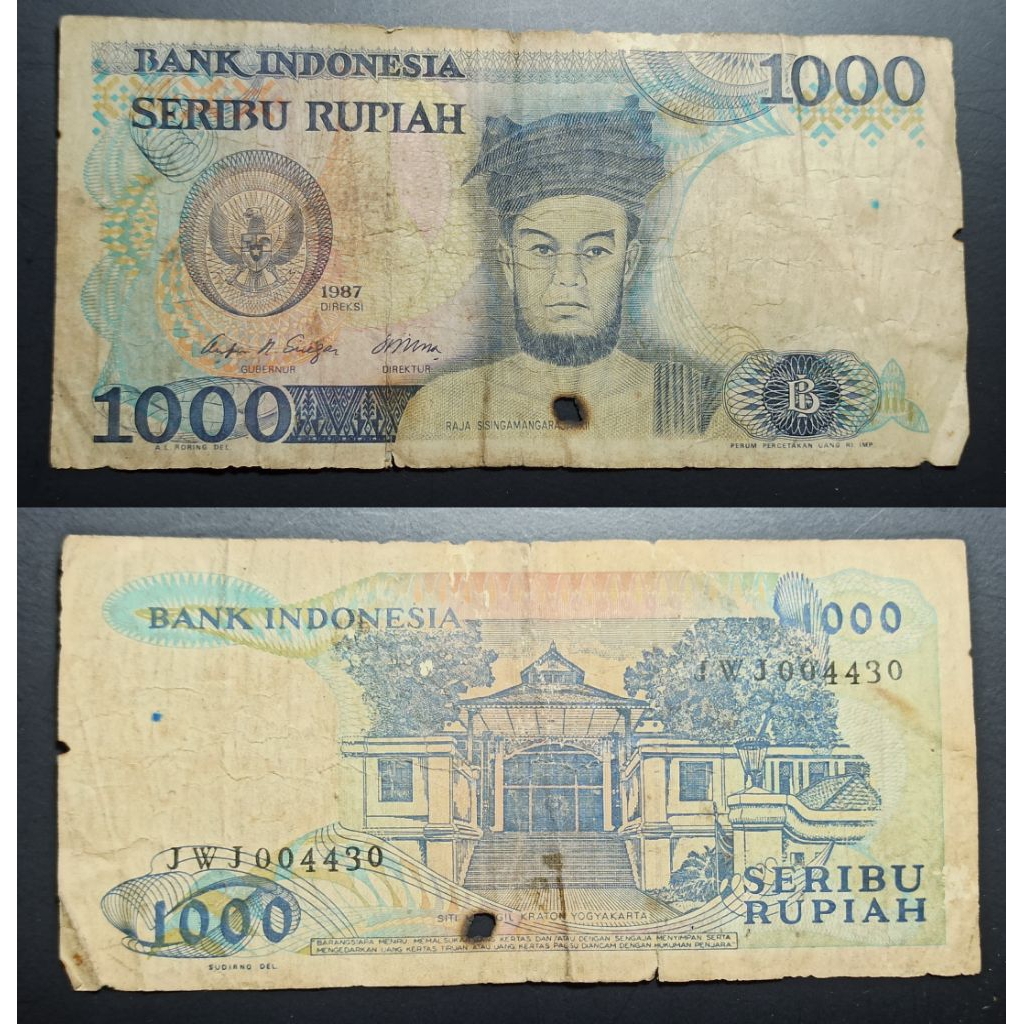 uang kuno Indonesia 1000 rp Sisingamangaraja p2635
