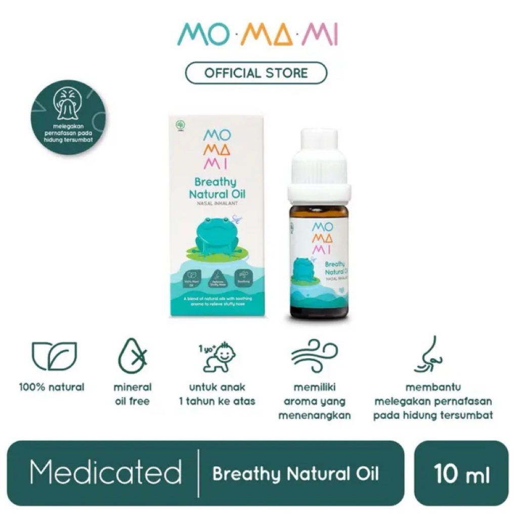 Ready Momami MOMAMI Breathy Natural Oil 10ml for Baby - Essential Oil untuk Pernafasan Hidung Tersum