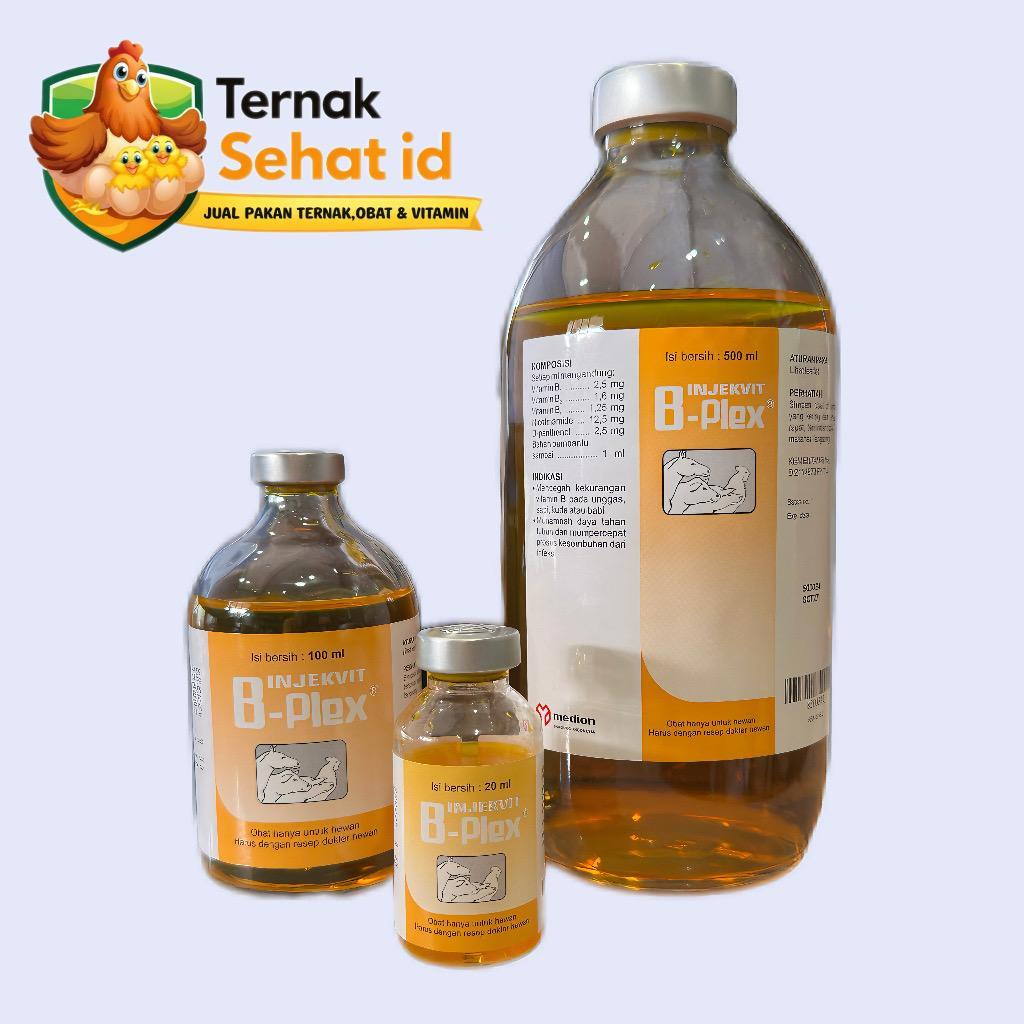 Injekvit B-Plex 20ml,100ml dan 500ml, Suplemen Injeksi Vitamin B Kompleks untuk Hewan