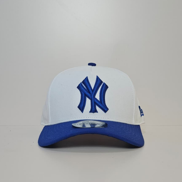 TOPI PRIA-TOPI BASEBALL NY BORDIR KOMBINASI PUTIH BIRU