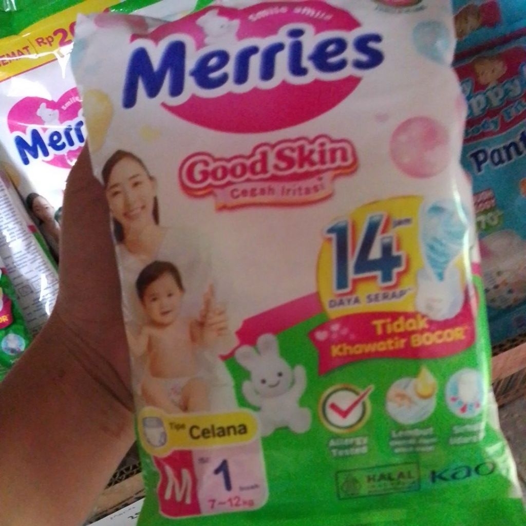 Popok Bayi Merries Size M Satuan