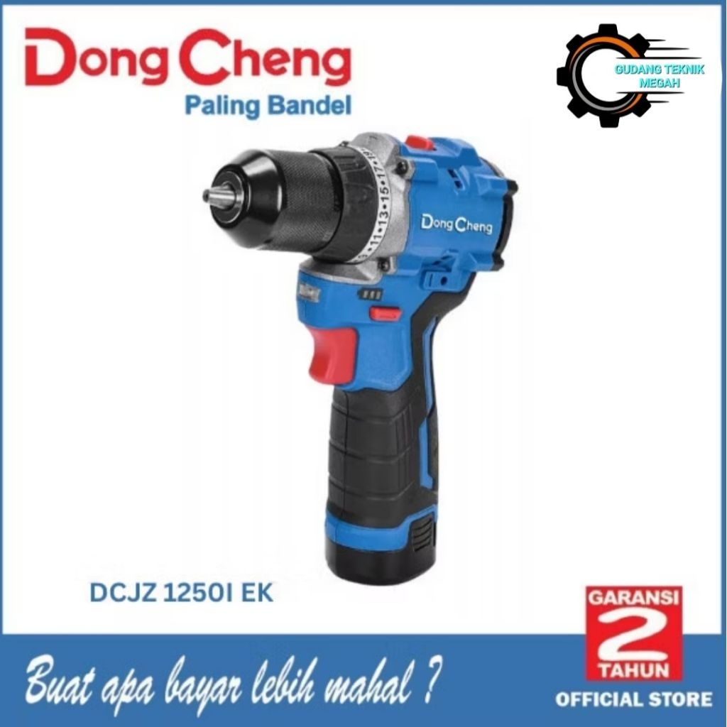 Mesin Bor Beton Baterai Dongcheng DCJZ1250i EK 12V BRUSHLESS / Cordless Impact Drill DCJZ 1250i EK