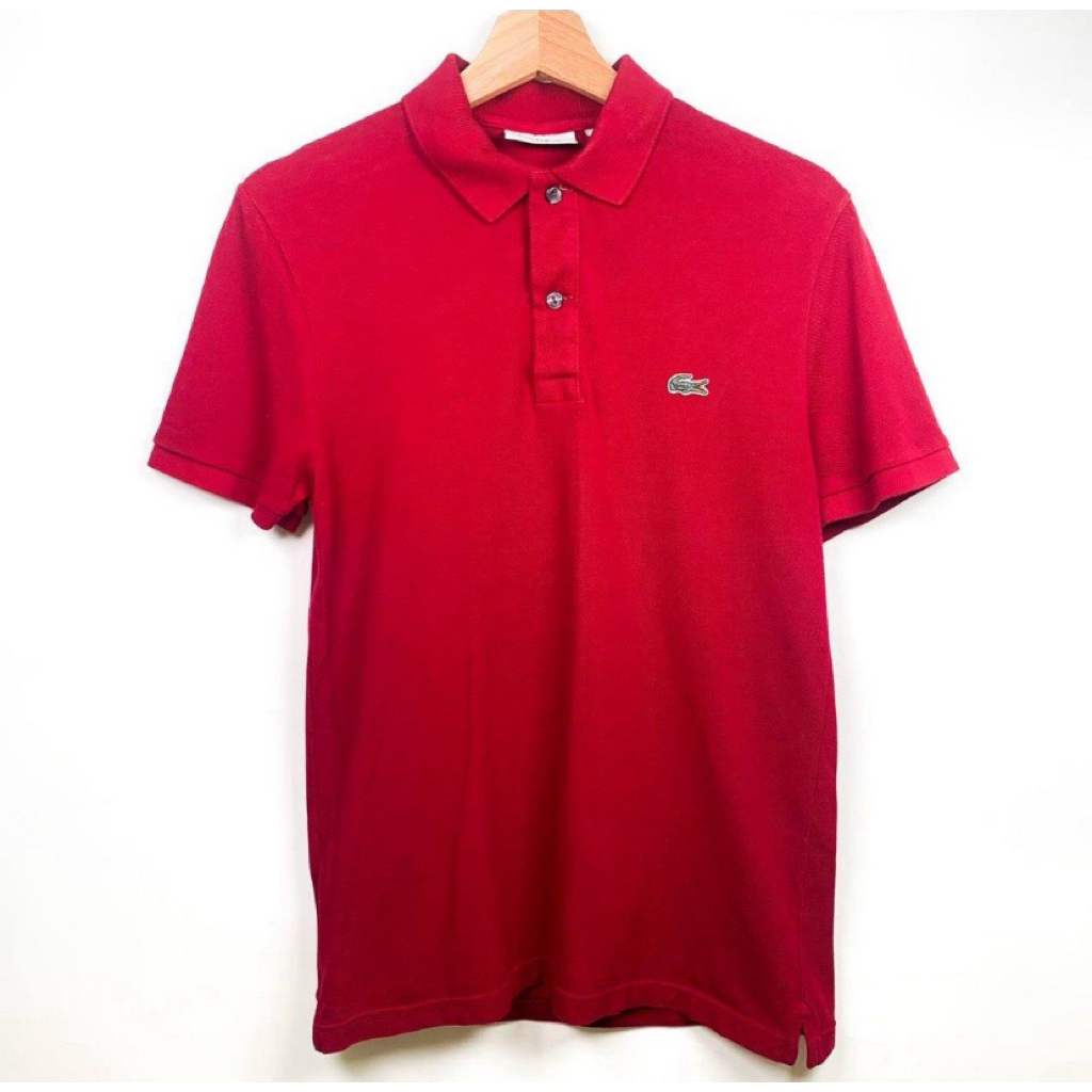 Preloved Lacoste Polo Red Size Slim Fit S