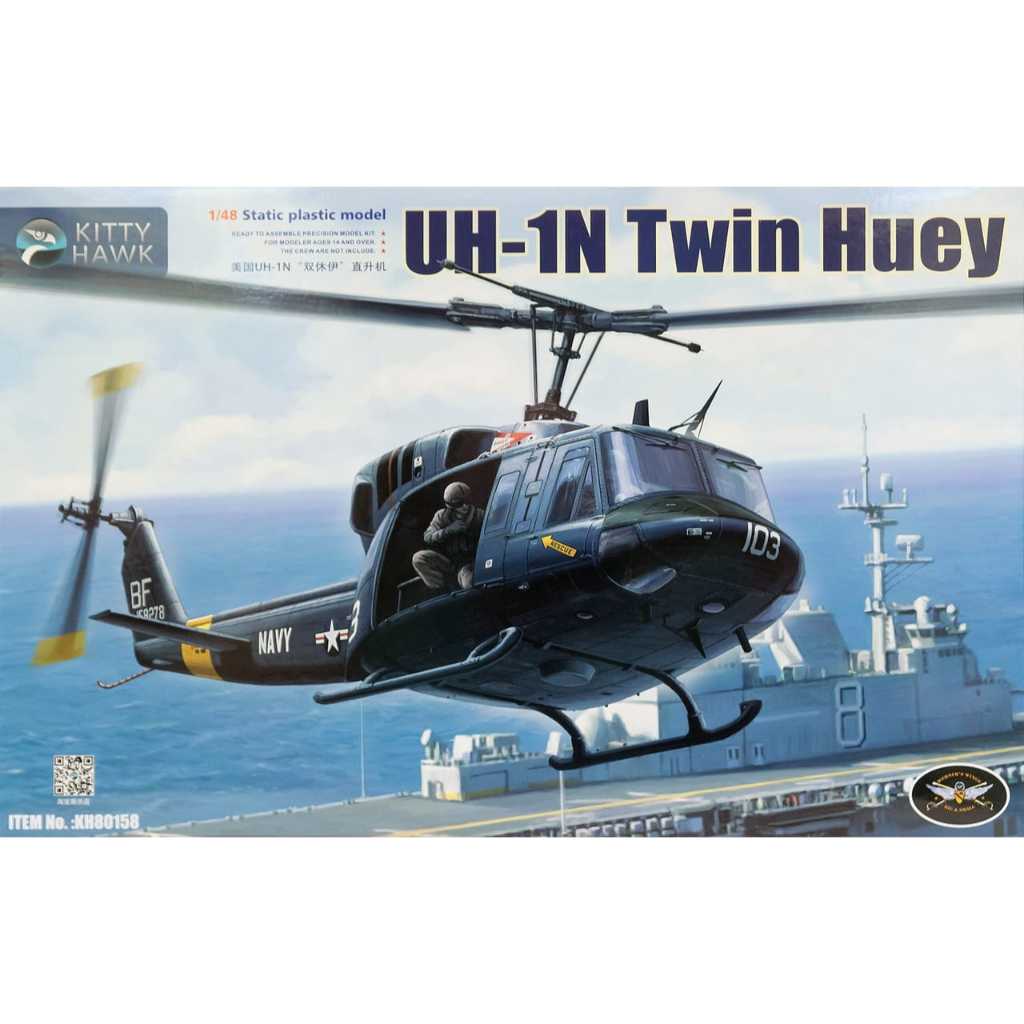 Helicopter UH-1N Twin Huey Skala 1:48 Kitty Hawk