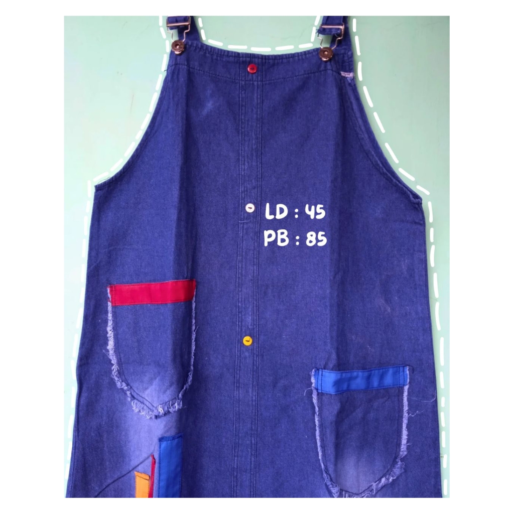 overall jeans rok preloved