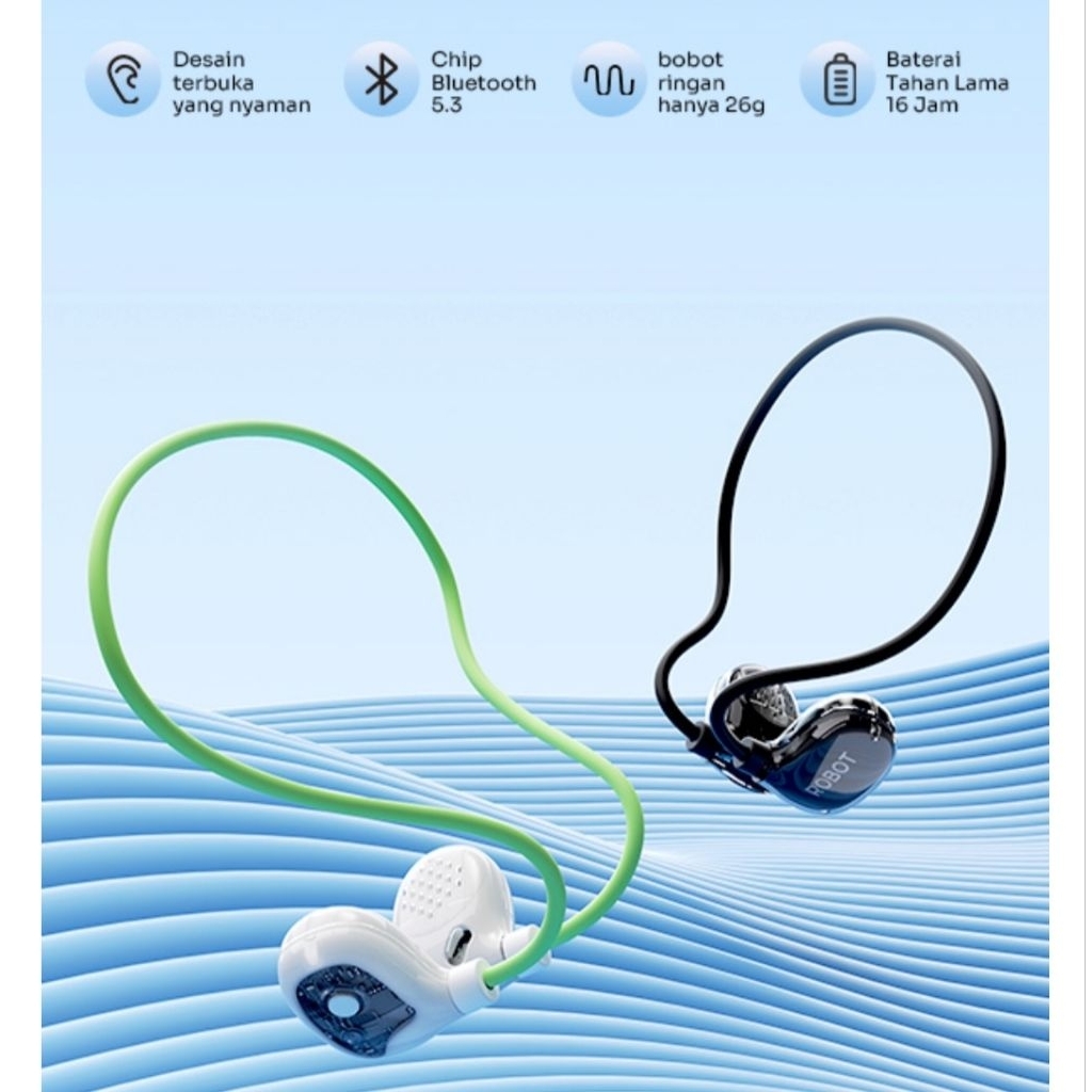 robot openrun 1 ear sport headset wireless bluetooth