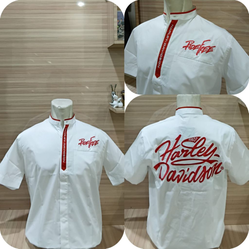 BAJU,KOKO,HARLEY,DAVIDSON,PRIA,DEWASA,TANGAN,PENDEK