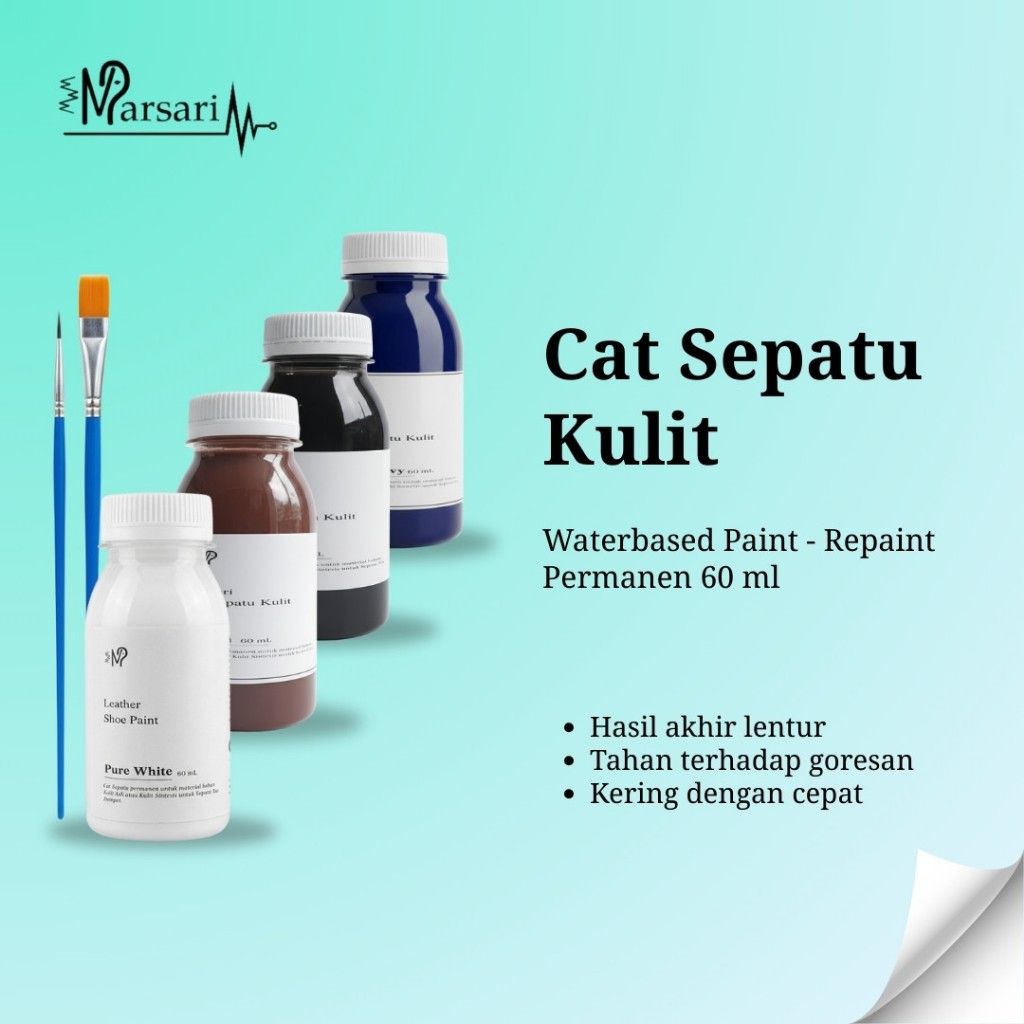 Marsari Cat Sepatu Kulit Tas Topi Kulit Permanen Waterbased Leather Paint