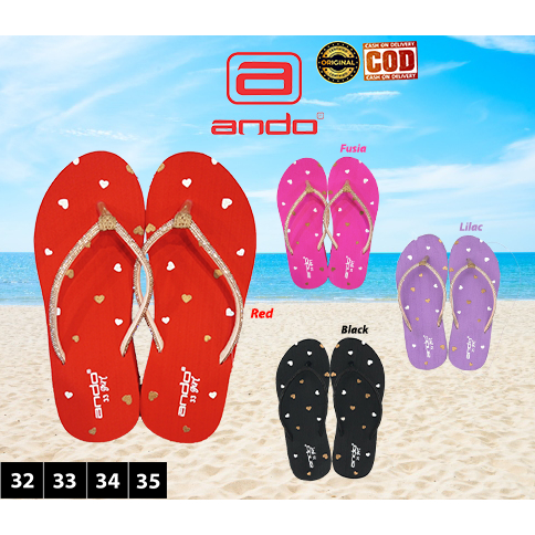 ANDO GIRLY Sandal Jepit Wedges Anak Cewek Perempuan Ringan Casual Original