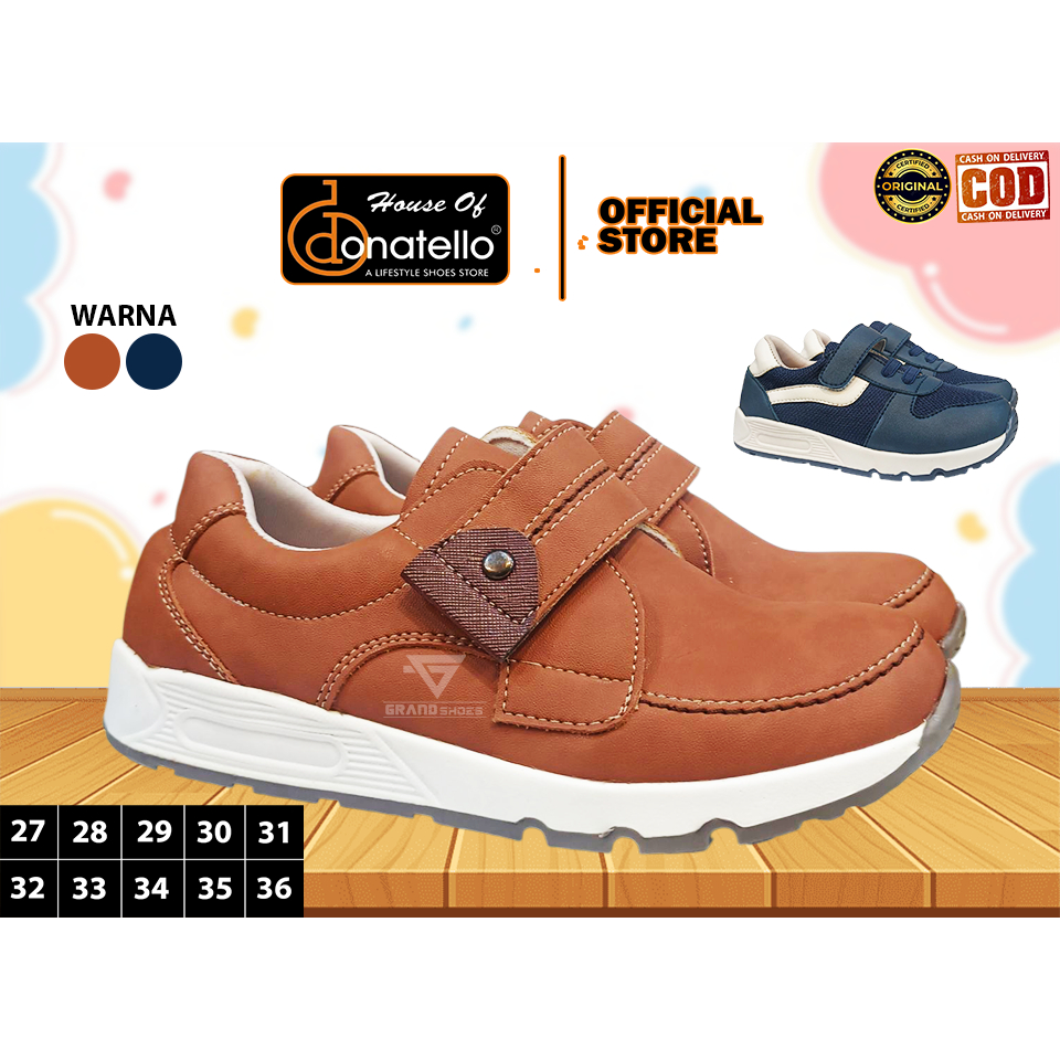 DONATELLO CC Sepatu sneakers vecro anak laki laki kasual anti slip terbaru ORIGINAL