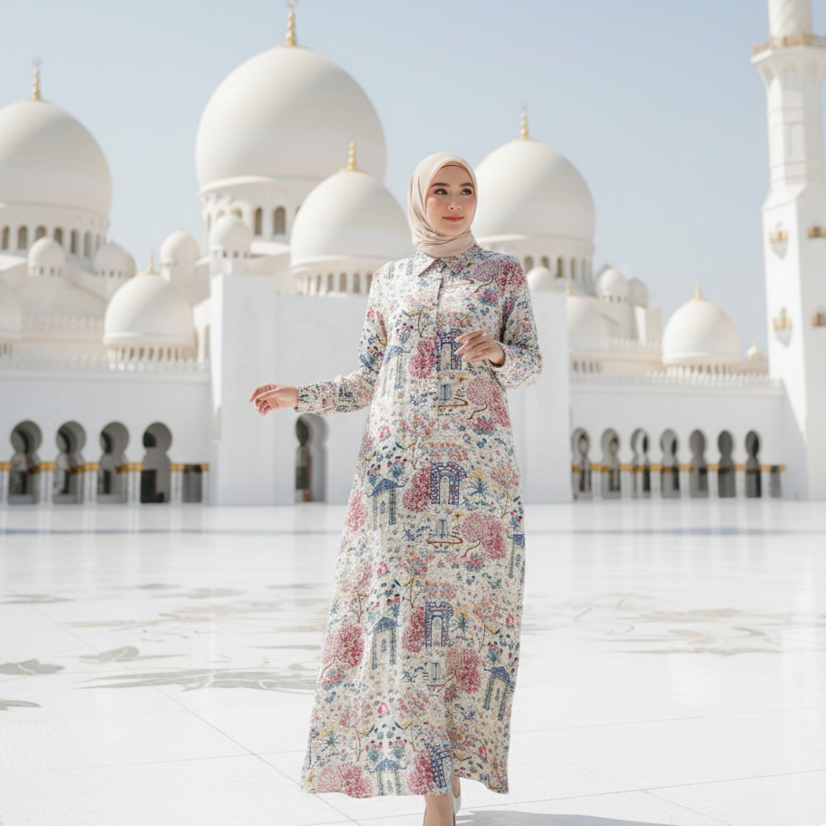 Gamis Aura Bahan rayon Premiun Adem Lembut Mewah