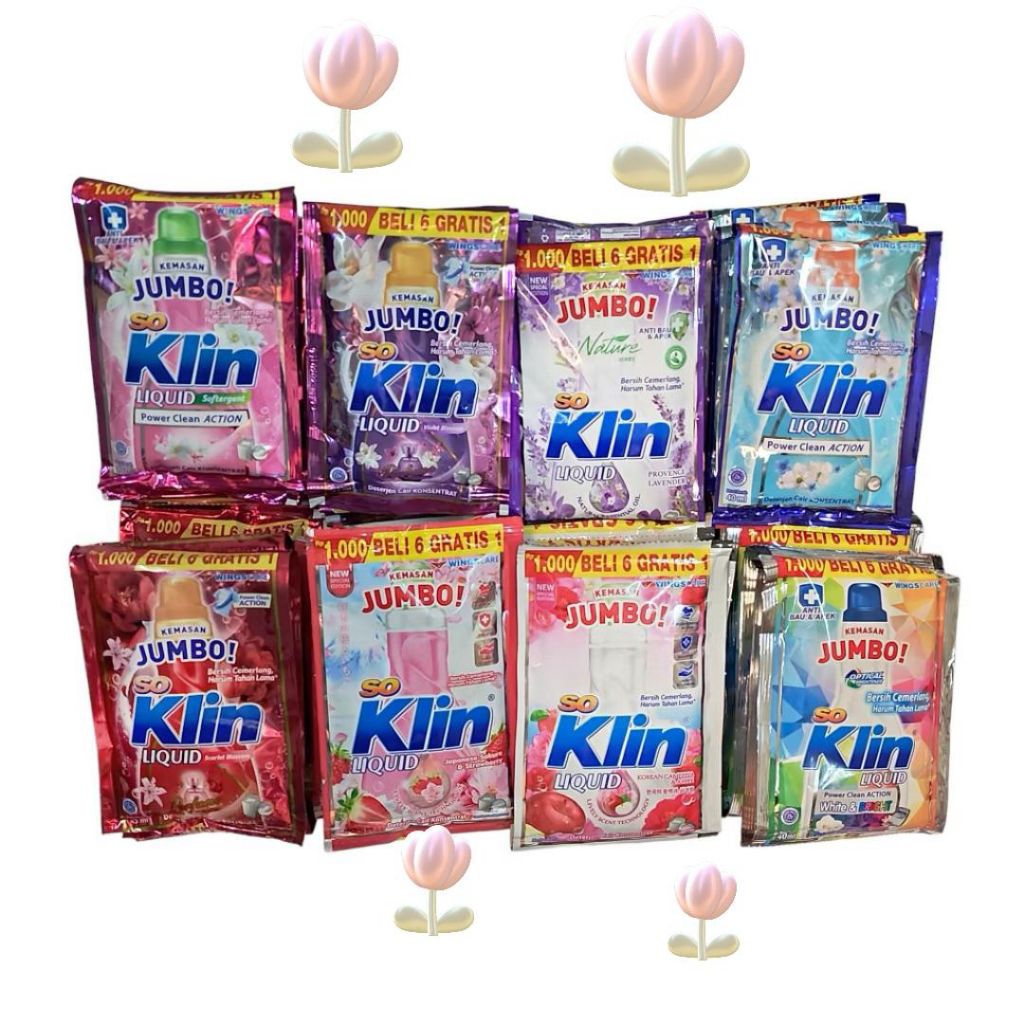 DETERGENT SO KLIN LIQUID DETERGENT CAIR RENCENG KEMASAN SACHET DETERGENT SOKLIN