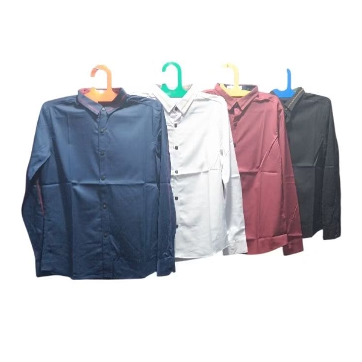 Kemeja import anak tanggung lengan panjang stretch M L XL merk NXNITROX