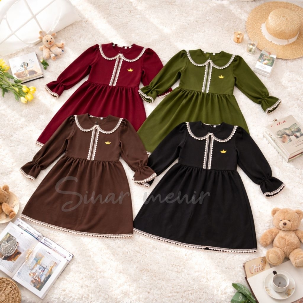 Gamis Anak Perempuan Baju Gamis Abaya Anak Perempuan 4-11 Thn Variasi Renda Bahan Japanline