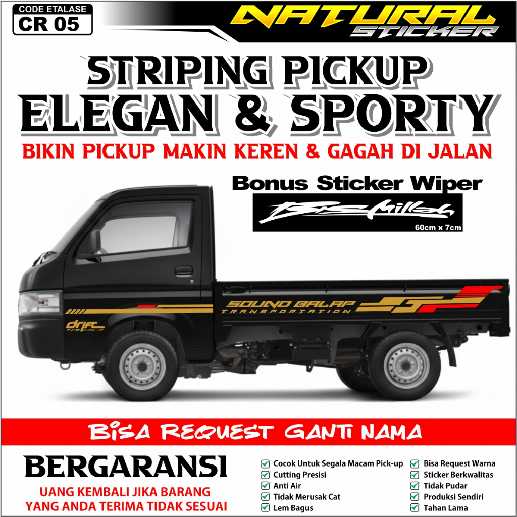 Sticker Cutting Mobil Pick Up Futura Cr05 | Striping  Pickup Futura 1.5 | Carry 1.0  | Colt T120ss