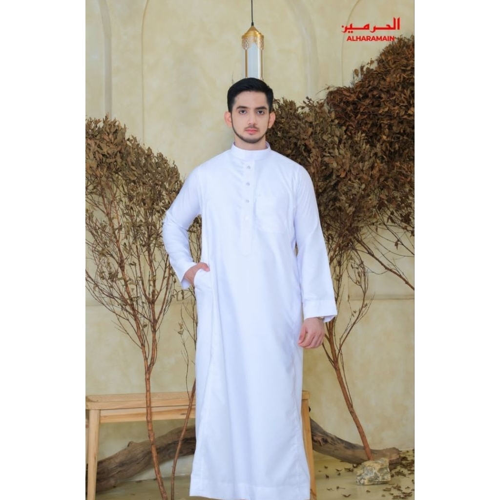 AL Haramain viet  polykatun Jubah / Gamis Pria Dewasa  | Putih