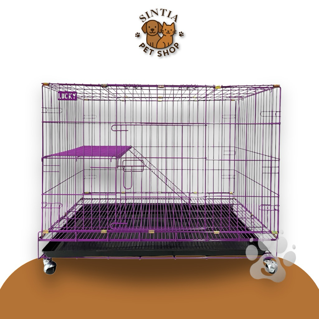 KANDANG Kucing/Anjing 90 cm + Roda – Besi Lipat, Tebal & Kuat