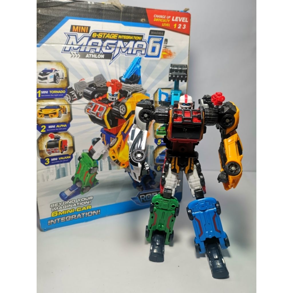 mainan tobot mini athlon magma 6 gabungan 6 kendaraan tobot