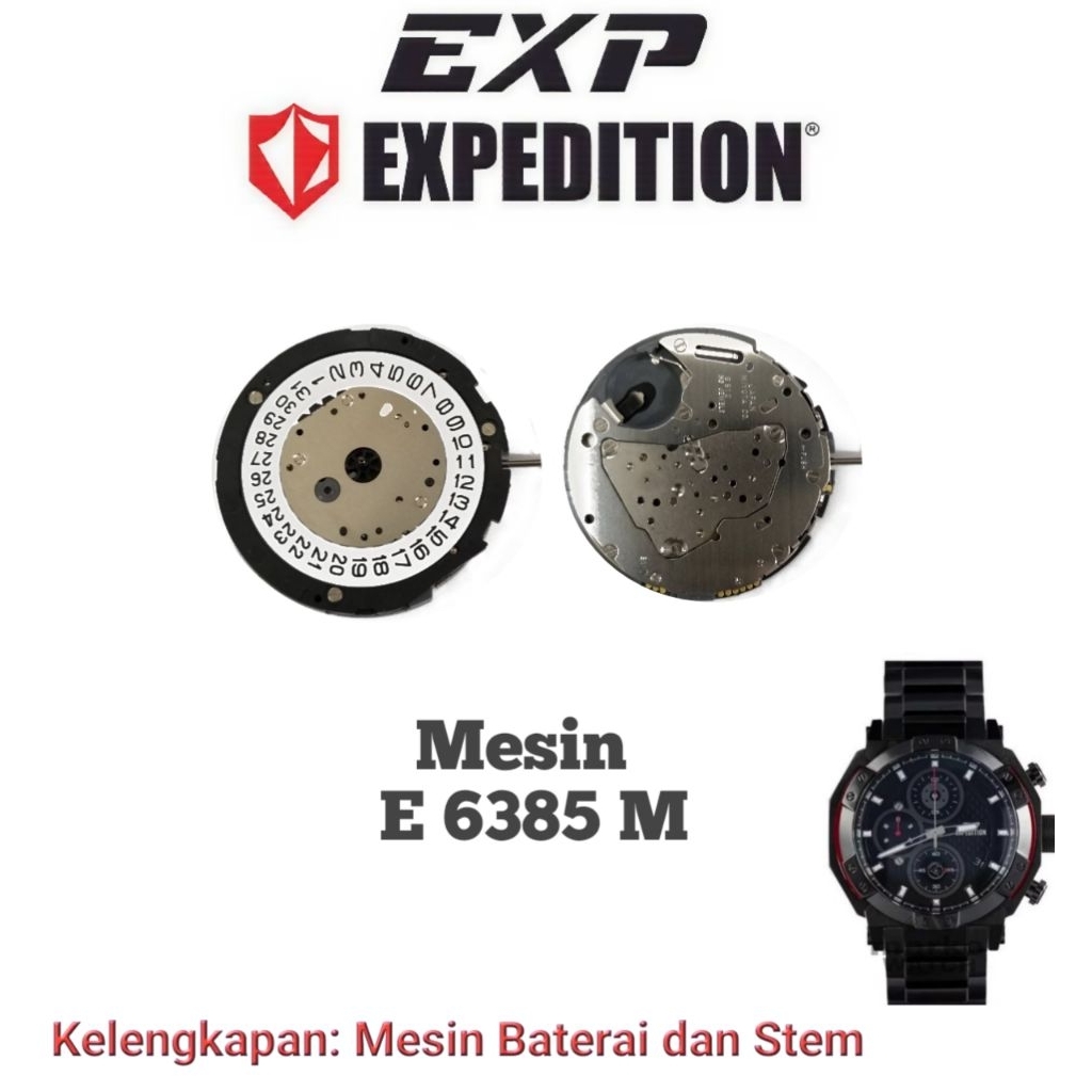 Mesin Original untuk Jam Tangan Expedition Tipe E 6385 M