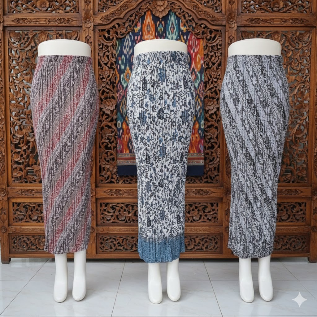 rok plisket batik / rok kebaya / rok plisket motif / rok kondangan / rok plisket batik bawahan kebay