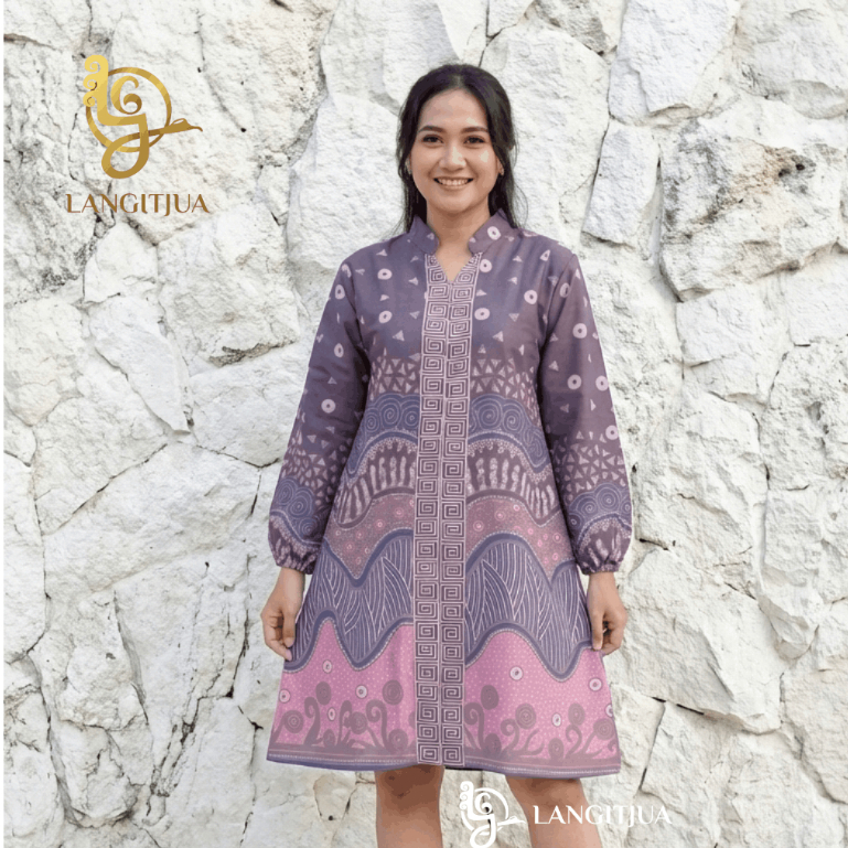 LANGITJUA -  Tunik  Batik Size Jumbo Andina K24 - Tunik Andina K24 - 02 | Dress Batik Busui Friendly