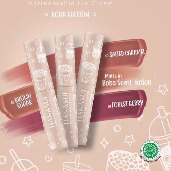 Hanasui Mattedorable Lip Cream Boba All Varian