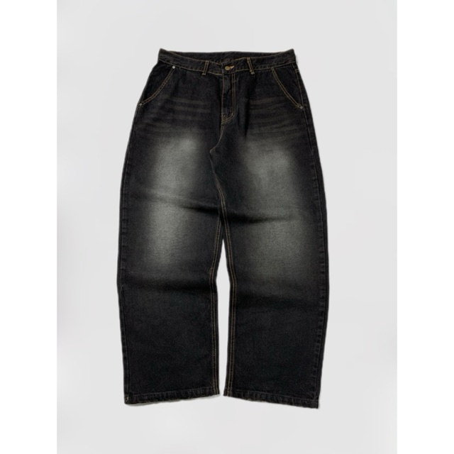 Jemut Black Washed Baggy Jeans