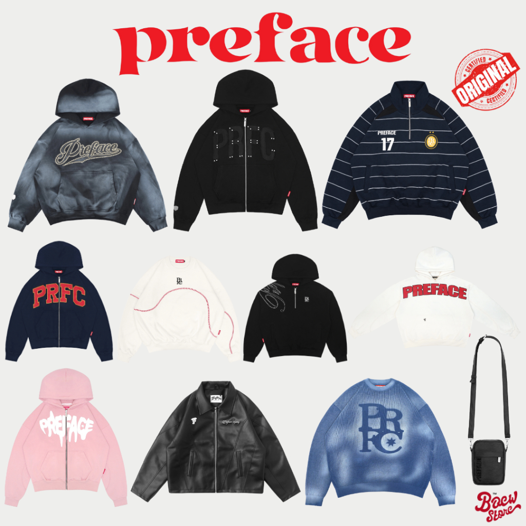 Preface Hoodie Zip / Halfzip / Crewneck / Tracktop / Leather Jacket / Knit Longsleeve / Sling Bag