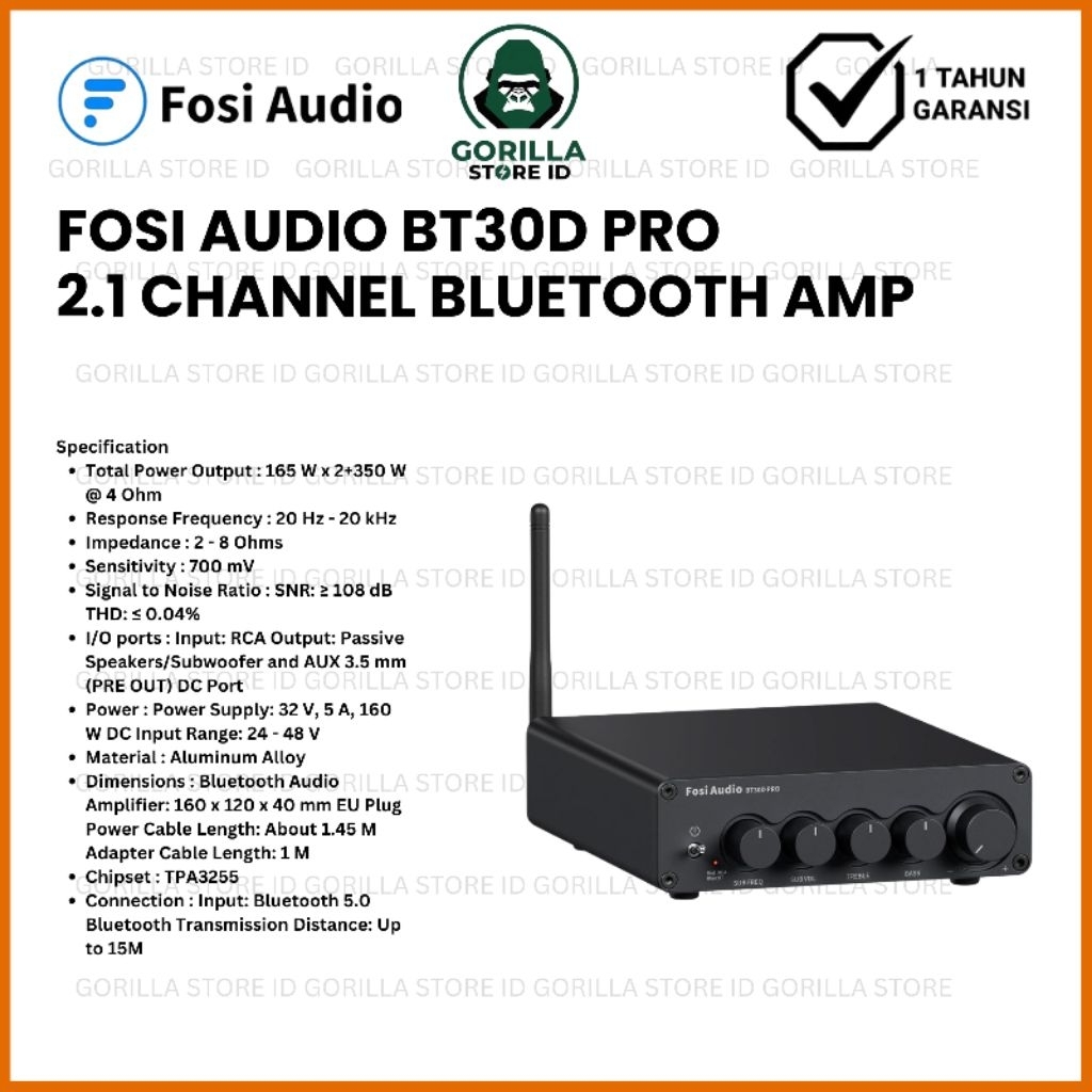 Fosi Audio BT30D Pro Max 2.1 Channel Bluetooth Amp