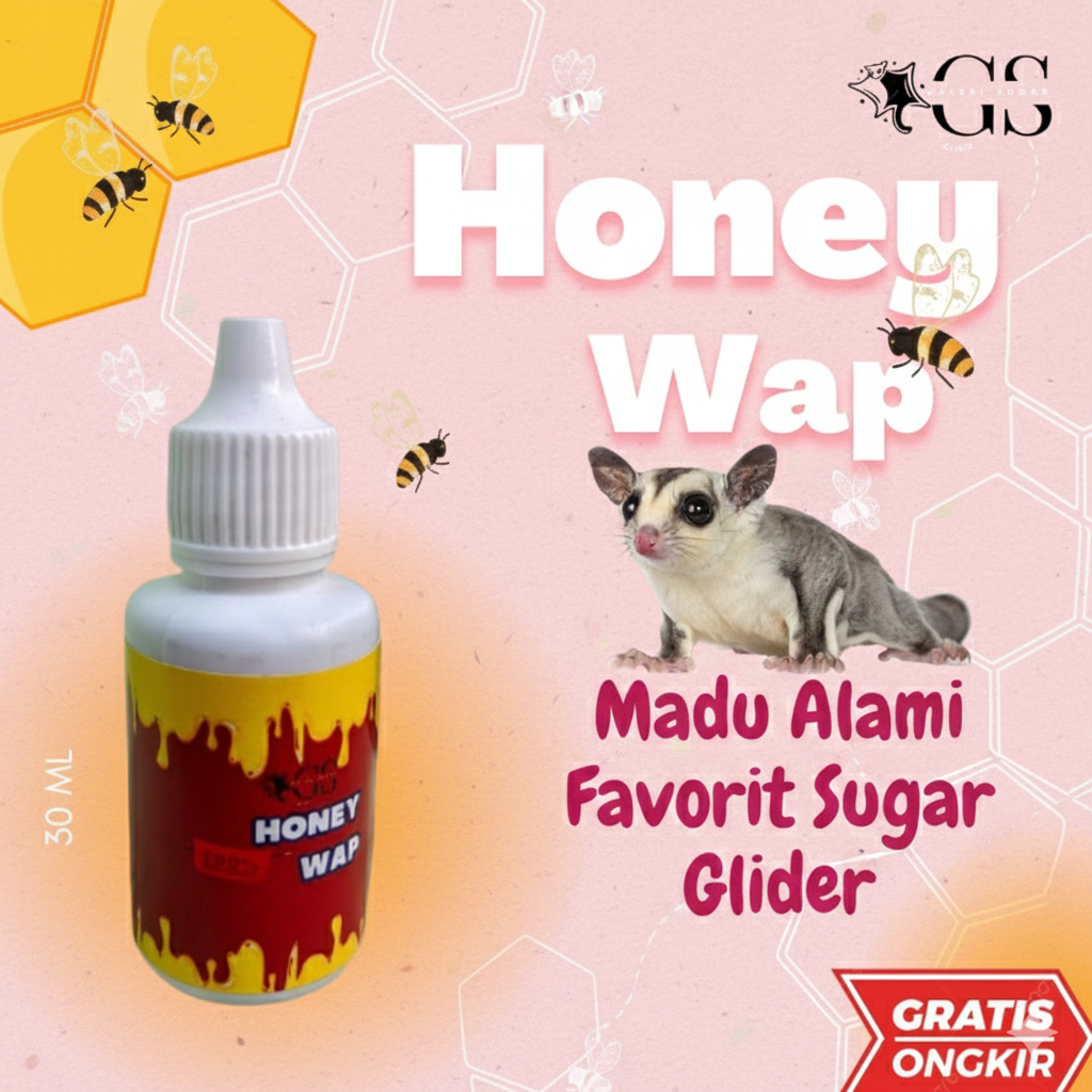 HONEYWAP Madu Alami Kesehatan Hewan Sugar Glider Landak Kucing