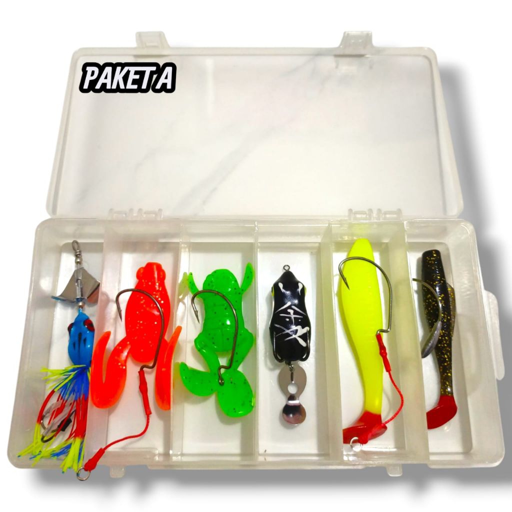 PAKET HEMAT 6PCS UMPAN CASTING+BOX UMPAN CASTING GABUS TOMAN