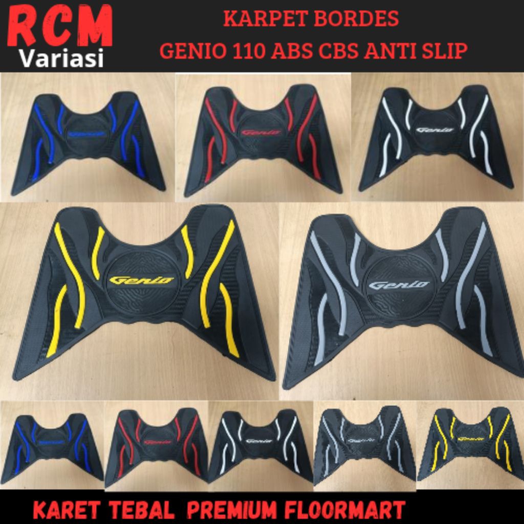 KARPET MOTOR HONDA GENIO 110 ABC CBS BORDES ALAS KAKI ANTI SLIP DAN PECAH