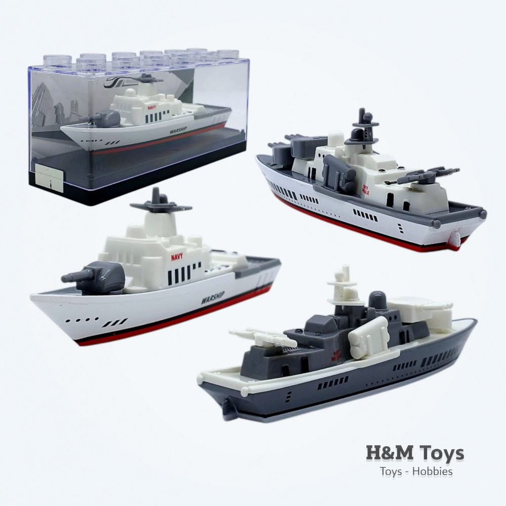 Diecast Kapal Perang Warship Assortment - Mainan Kapal Perang - Kemasan Acrilic