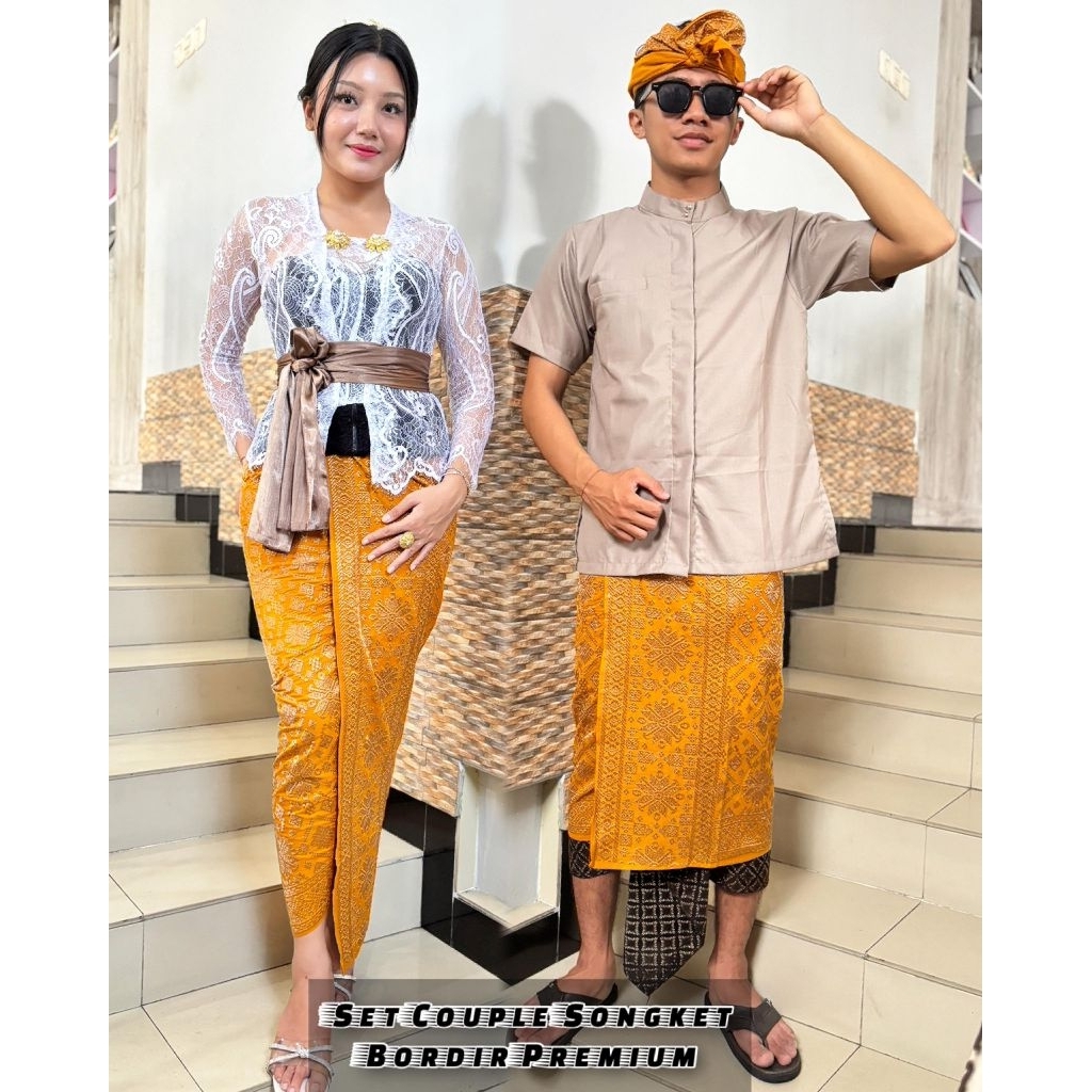 set couple bordir songket bali // kamen saput udeng