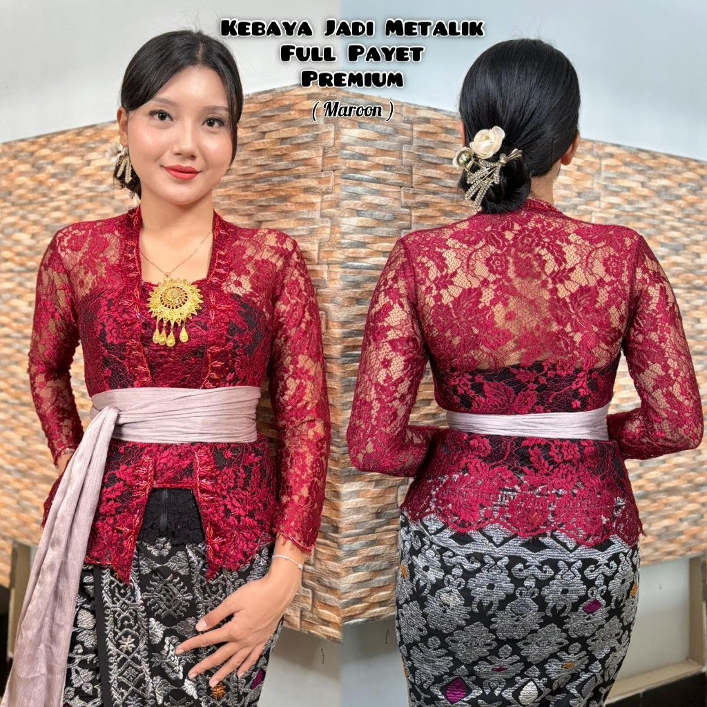 (Kebaya saja) KEBAYA SEMIFRANCE PAYET kebaya bali jadi metalik glossy // KEBAYA PAYET