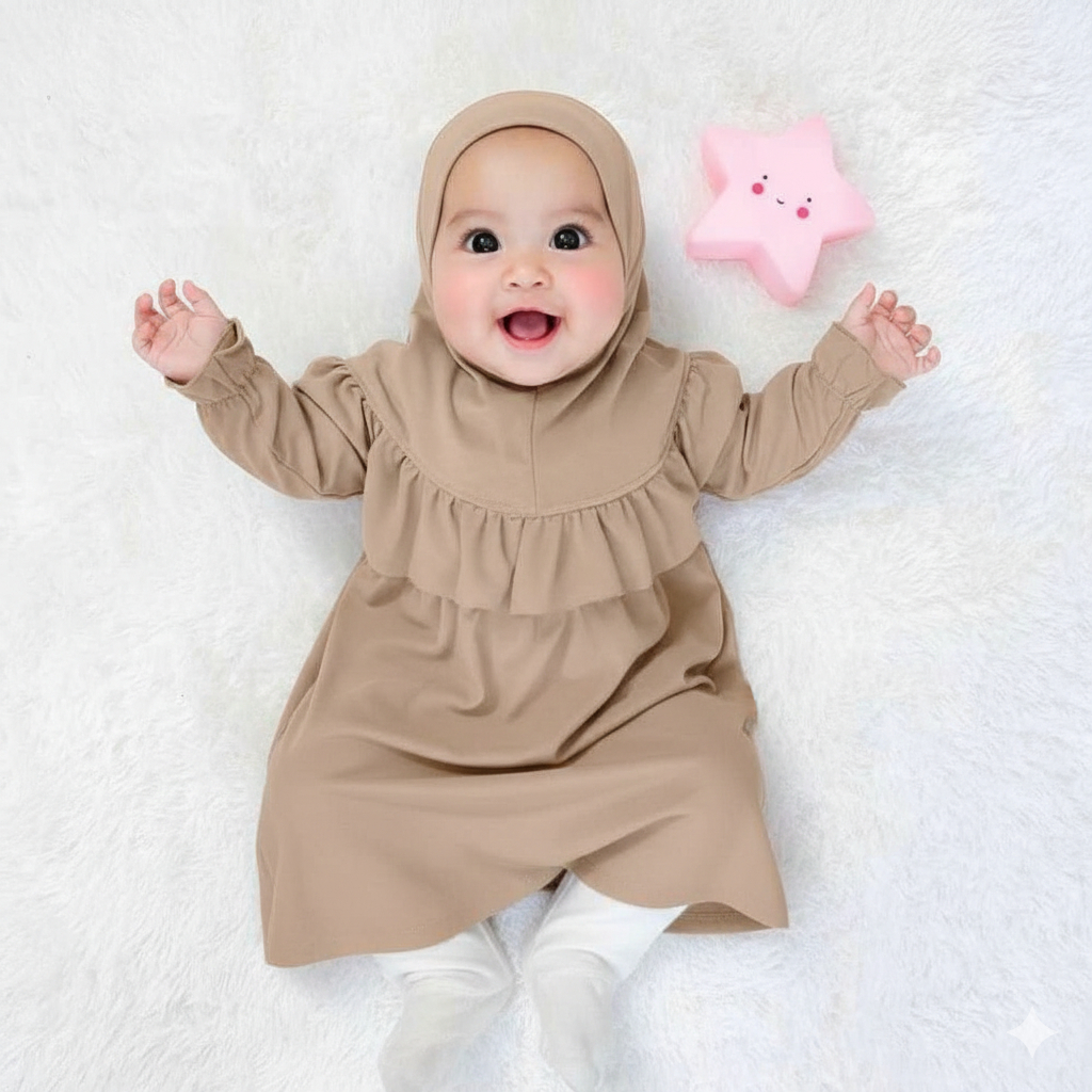 ARSYIFA - Baju Muslim Bayi Baru Lahir / Newborn Dress Muslimah Anak Lucu Murah