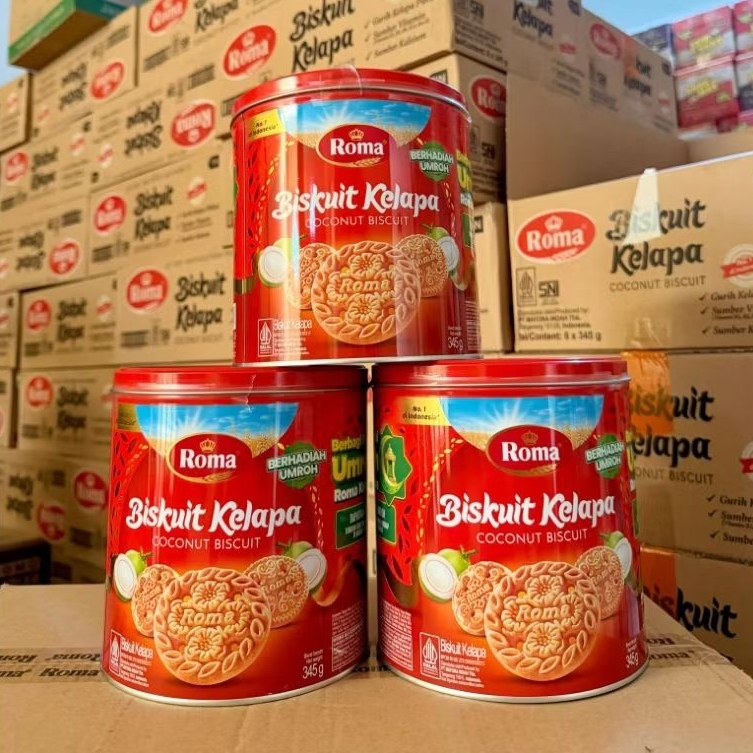 (1 DUS) ROMA BISKUIT KELAPA KALENG 345 GR ISI 6 PCS