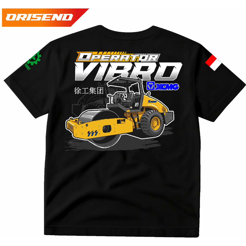 Orisend Kaos Operator Vibro Sakai | baju Alat Berat Road Roller xcmg bahan tebal adem