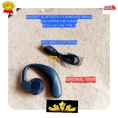 Y53  HANDSFREE BLUTUT CAS TYPE C HEADPHONE HTC ORI 100% EARPHONE BLUETOOTH 6.0 ALAT TERJEMAH SEGALA 