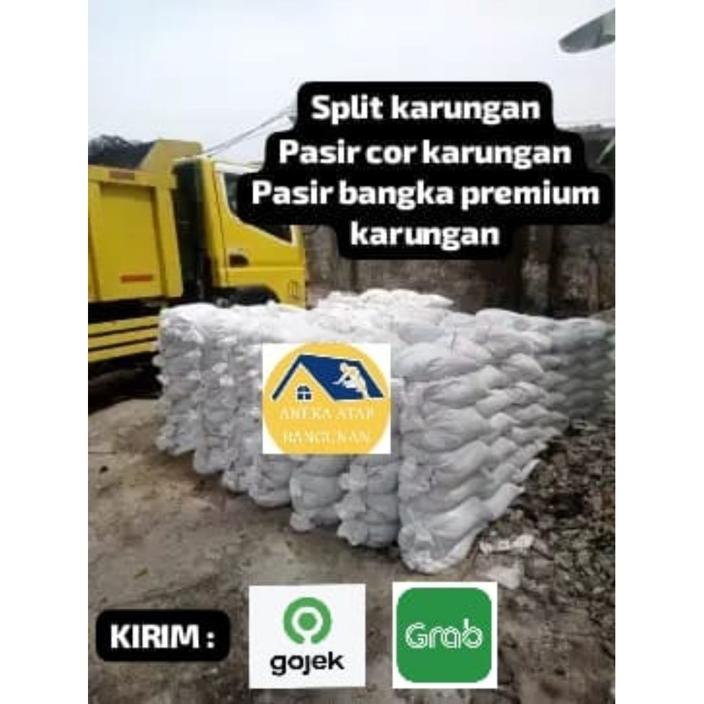 Pasir Karungan Pasir Cor / Batu Split / Pasir Bangka Karung