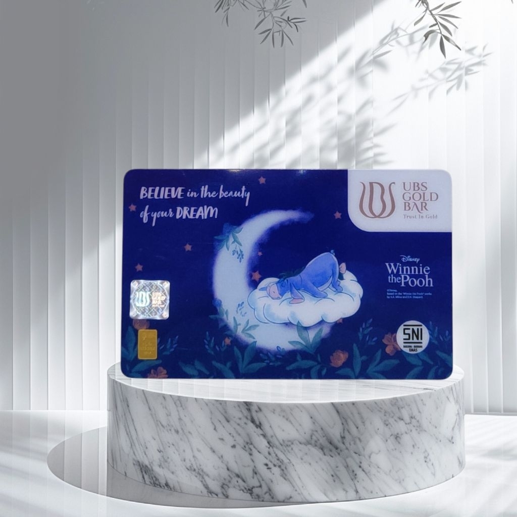 Logam Mulia UBS Gold Bar 0.1 Gram Series Disney Winnie The Pooh