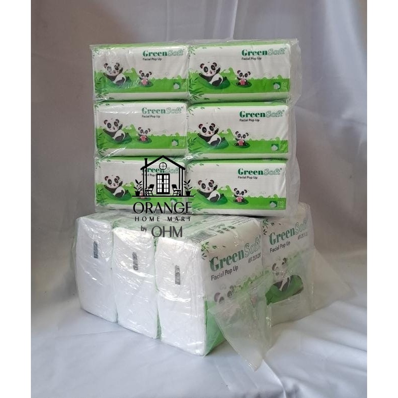 [ 10Pack 60pcs ] Tissue Green soft KECIL pop up isi 130s Tisu ukuran kecil tisu serbaguna