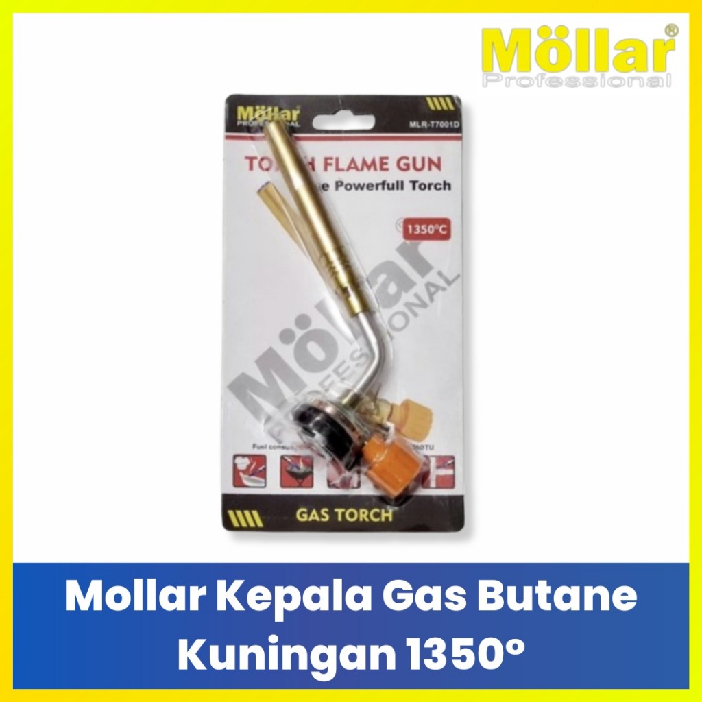 Mollar Alat Semprot Api Kepala Gas Kuningan 1350° - Gas Burner Pemantik Api Kompor Portable Las